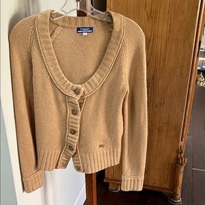 Burberry Camel Button-Up Cardigan 38 vintage